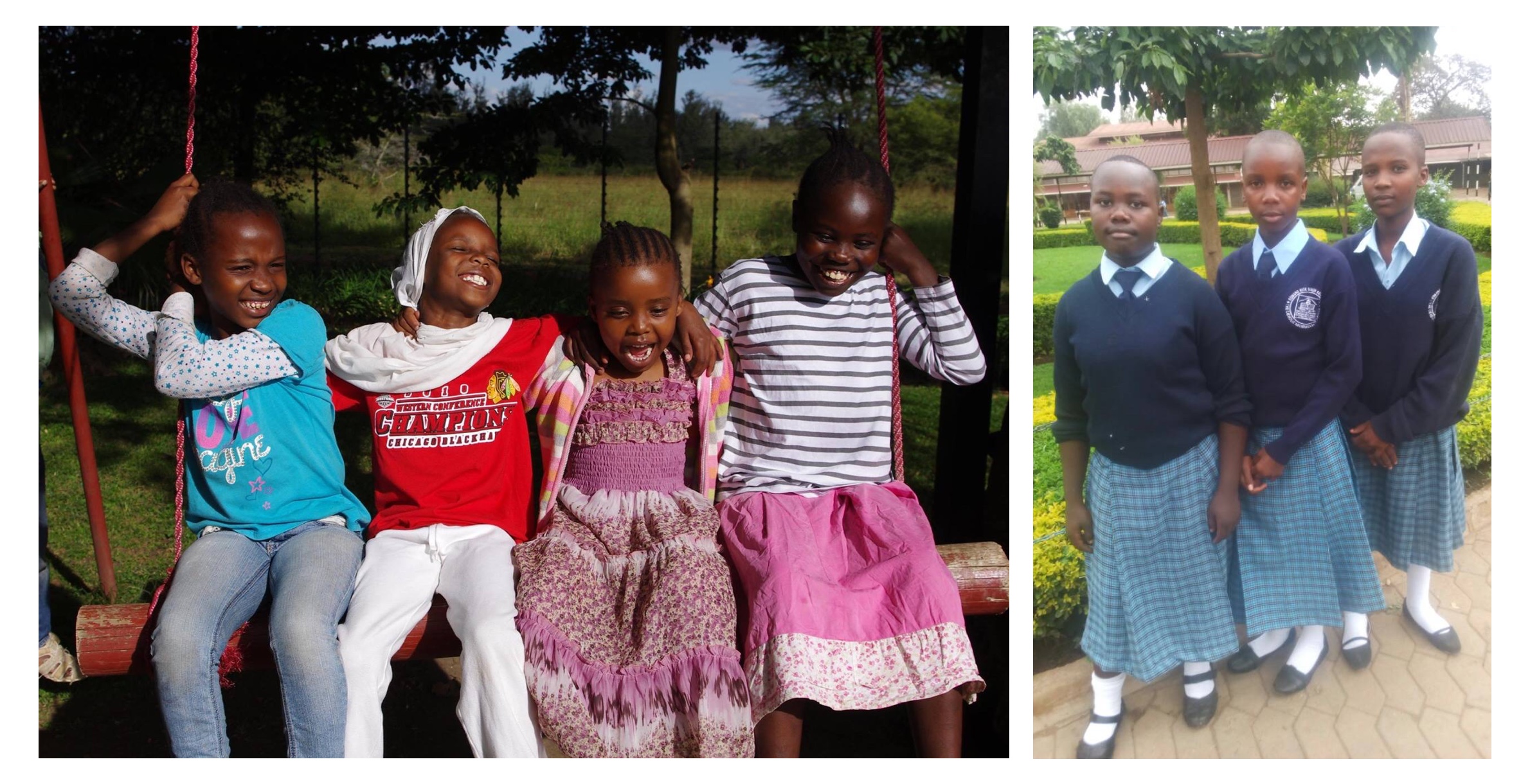 L to R: Prisca, Nusra, Abby, and Janeth were inseparable growing up and continue to have an incredible bond today. Janeth, Prisca and Nusra studied together at Edmund Rice Sinon Secondary School (2018).

