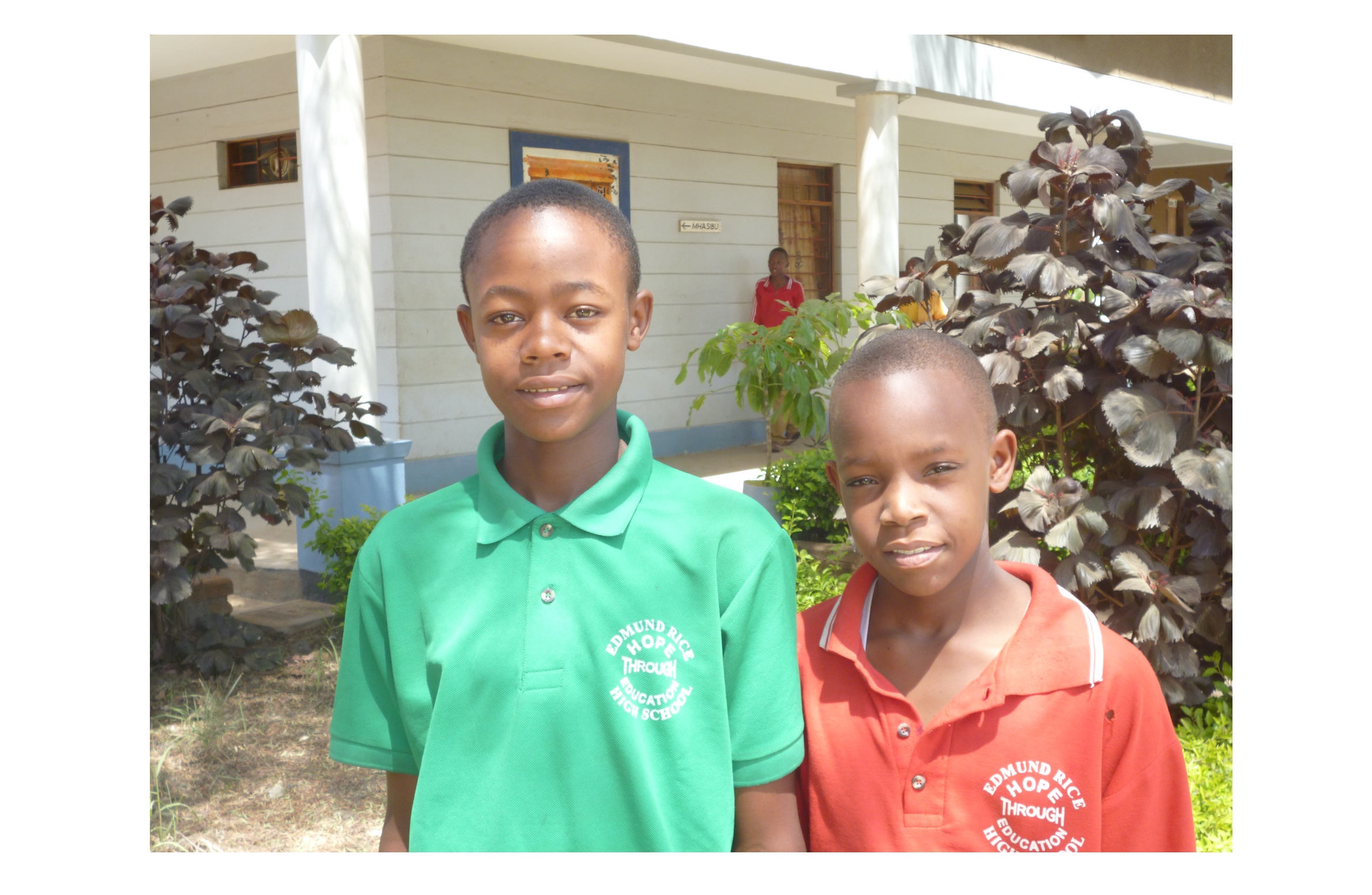 Swaif (left) and Amri (right) in Form 1 at Edmund Rice Sinon Secondary school in 2015 at 14 years old